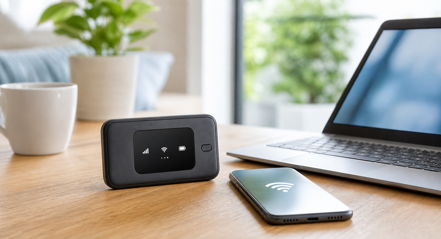 モバイルWi-Fiルーターとスマートフォンの利用イメージ